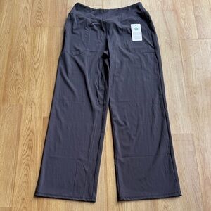 Women's NEW size Large L wide leg yoga pants Gray Track Pants